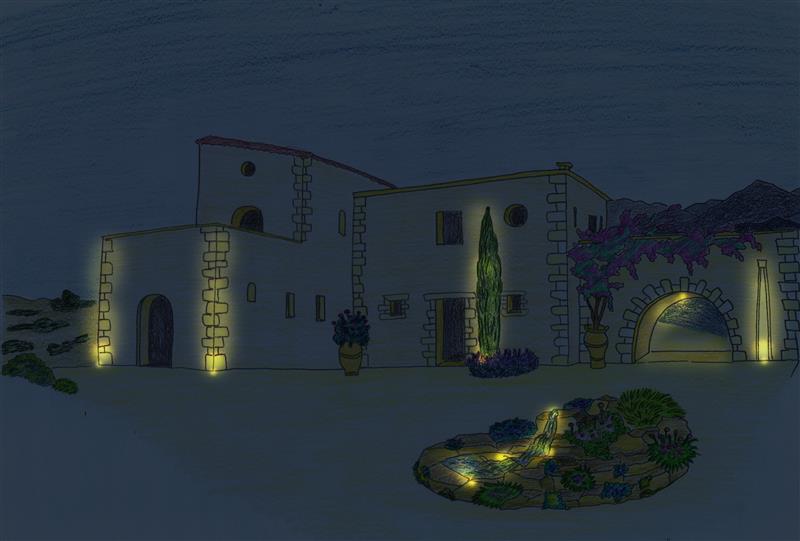 garden lighting plan in Crete Greece